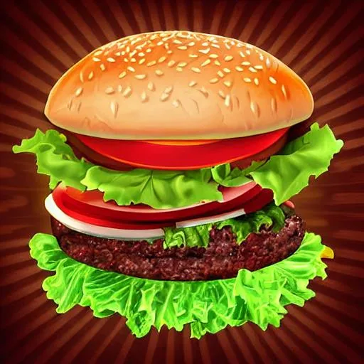 Prompt: Burger vegan lettuce cheese digital art hyper realistic shiny highlights
