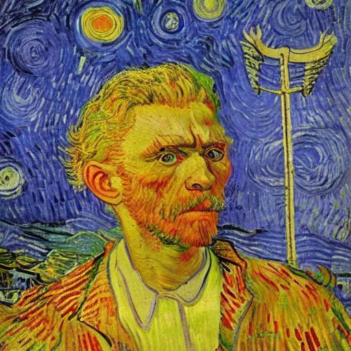 Prompt: ROMAN art by Van Gogh, Dali, Warhol