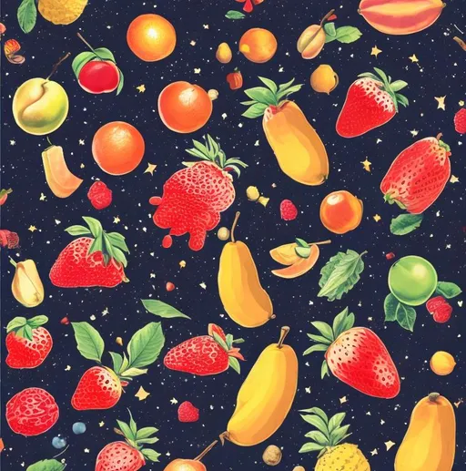 Prompt: fruits in space

