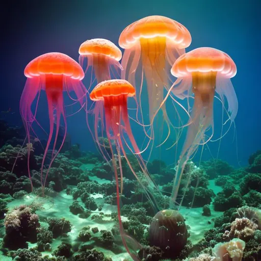 Prompt:  planet sized jellyfish flowers
