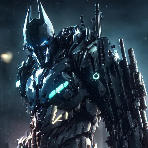 Prompt: Arkham Knight as a Cyborg