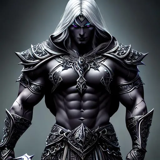 Prompt: man dark elf, strong, muscular, drow, stunning, gorgeous, fit, wearing a dark armor, fantasy, holding a dark dagger UHD, 8k, high quality, ultra quality, perfect composition, trending art, trending on artstation, sharp focus, studio photo, intricate details, cinematic lighting, special effects, hyper realism, hyper realistic, Very detailed, high detailed face, high detailed eyes, oil painting, full body
