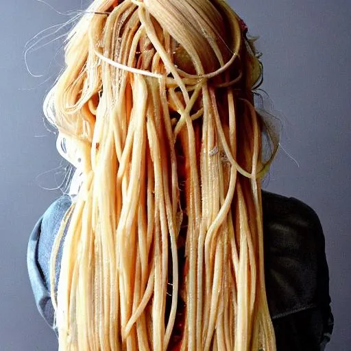 Prompt: Spaghetti hair people