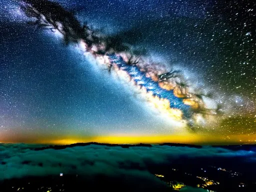 Prompt: milky way in the sky