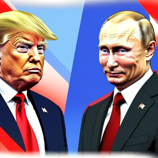 Prompt: Donald Trump and Vladimir Putin Playing Nintendo as anime