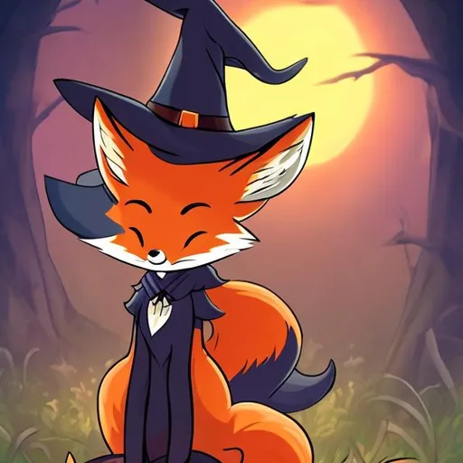 Prompt: A fox that is also a witch