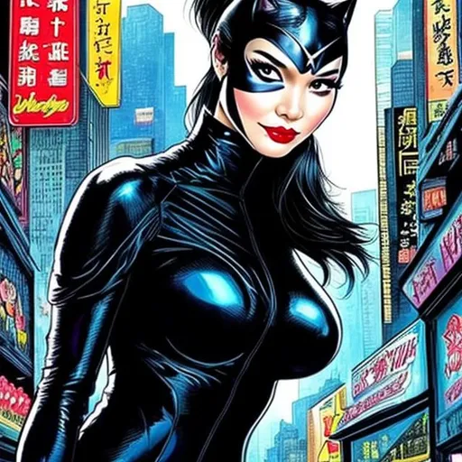 Prompt: catwoman, beautiful, asian