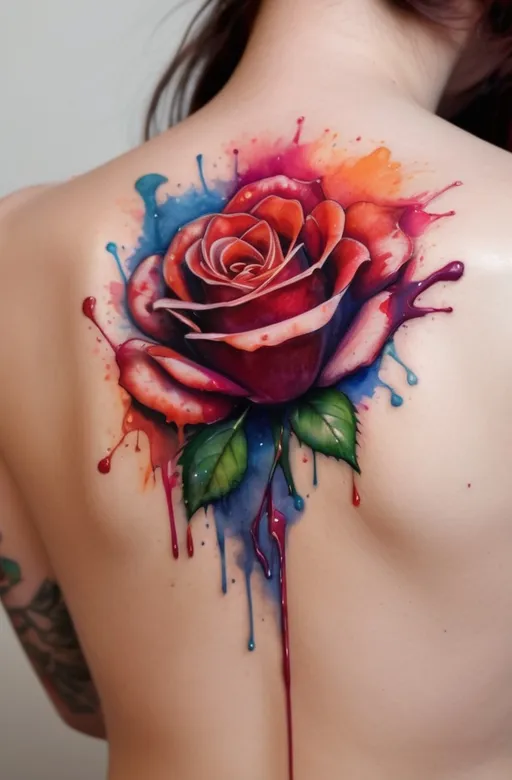 3. Watercolor Red Rose