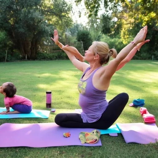 Prompt: yoga with toddlers