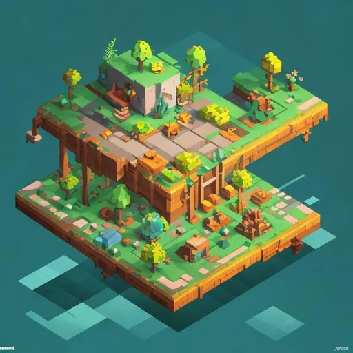 Prompt: isometric character, isometric environment, 3d art, isometric art, amazing detail, artstation, concept art, extremely detailed, 2d game, minimalist, 16 bits