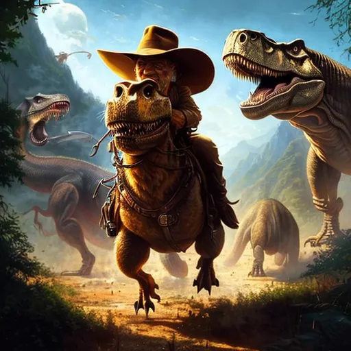 Prompt: ultra realistic illustration, Harrison Ford Indiana Jones being chased by a T-Rex, intricate, highly accurate Harrison Ford face, elegant, highly detailed, digital painting, artstation, concept art, smooth, sharp focus, illustration, art by artgerm and greg rutkowski and drew struzan