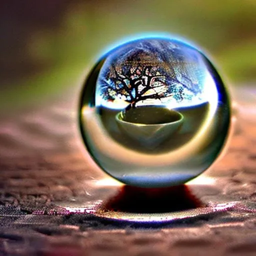 Prompt: crystal sphere eminating from the last hole on mother earth