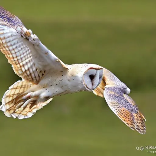 Prompt: Barn owl flying with its mate 


