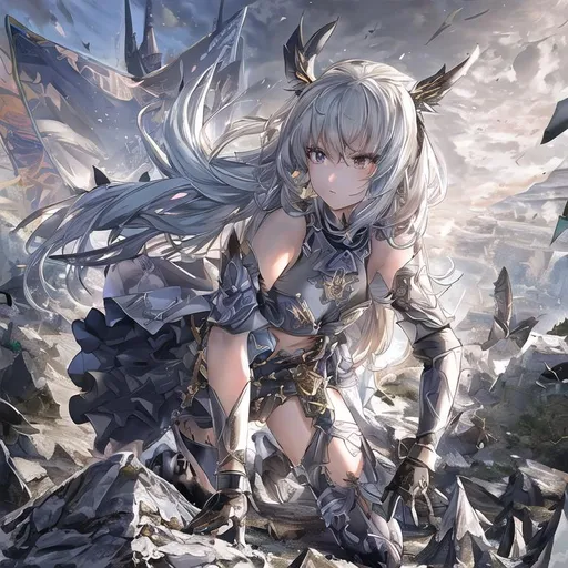 Prompt: fighting scene, 1 girl and 1 boy, petite young bodies,

masterpiece scenic of highly contrast pastel mix ultra realistic beautiful girl in highly detailed black scale armor highly detailed face breakdance in detailed ruined entrance of pyramid, highly detailed futuristic swords, beautiful detailed eyes, flying pastel mix highly fluffy blonde hair, silver hair,

drone shot,

hopeful, blue sky, natural light, strong windy, sunshine, at high noon, fire dusk, very strong sunlight, back light, studio lighting, highly contrast light,

intricate highly fluid gouache illustration drip: professional award-winning photography, volumetric lighting maximalist photo illustration 4k, resolution high res intricately detailed complex,

sharp focus, digital painting, heroic fantasy art, pastel mix art, digital art, water color pastel mix, clean art, professional, contrast color, rich deep color, deliberate, concept art, highly detailed, CGI winning award, highly realistic, UHD, HDR, 64K, RPG, inspired by wlop, UHD render, HDR render, 3D render cinema 4D, white, red