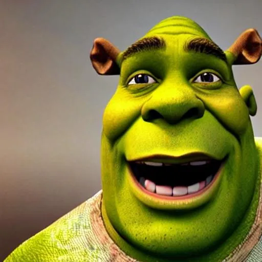 Prompt: Shrek human