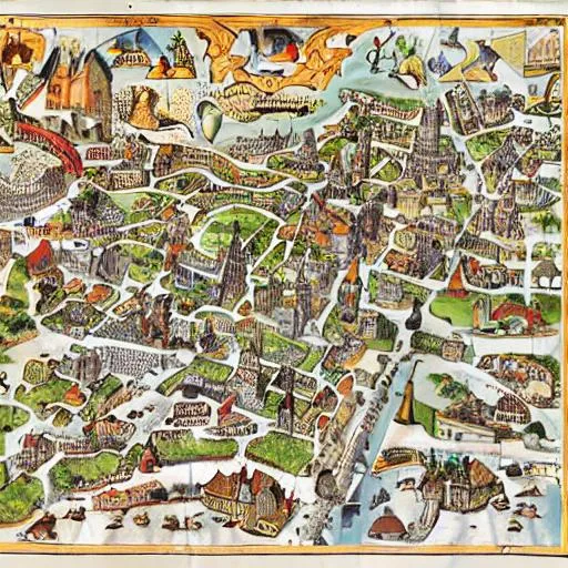 Map of city medieval art | OpenArt
