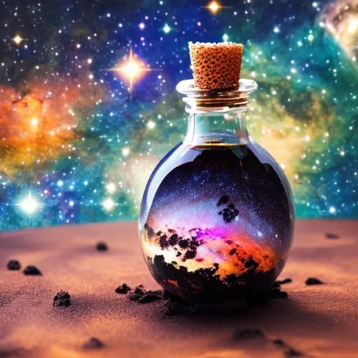 Prompt: the universe in a bottle