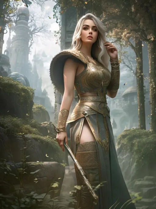 Prompt: Create a photograph of a beautiful fictional female mage, fully clothed, extremely detailed environment, detailed background, intricate, detailed skin, natural colors , professionally color graded, photorealism, 8k, moody lighting