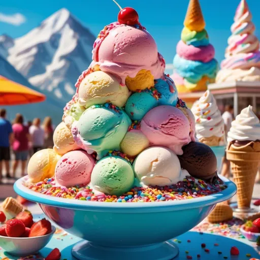 Prompt: The World's Largest Ice Cream Sundae