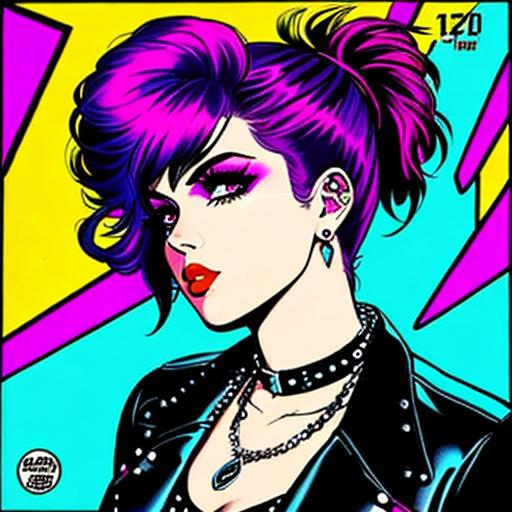 Retro lesbian punk rock 70's vibe trippy comic style... | OpenArt