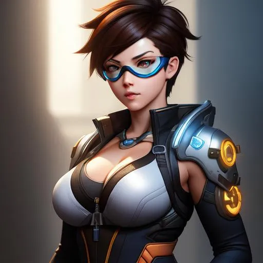 ultra realistic illustration of tracer overwatch