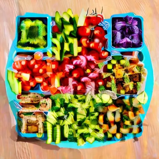 Prompt: Healthy food, gluten free, lac free, vegetables, vegan, salad