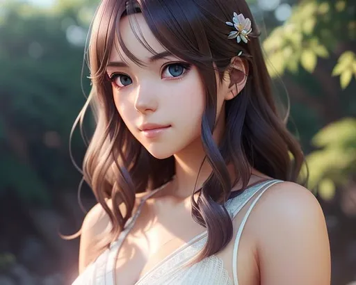 Prompt: Closeup face portrait of a #3238# woman, smooth soft skin, big dreamy eyes, beautiful intricate colored hair, symmetrical, anime wide eyes, soft lighting, detailed face, by makoto shinkai, stanley artgerm lau, wlop, rossdraws, concept art, digital painting, looking into camera