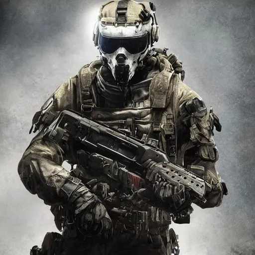 Prompt: a realistic image of ghost from call of duty