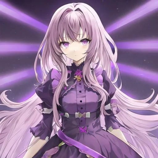 Prompt: anime girl, kawaii, highly detailed and cute , beautiful, with a ruffly purple and black dress dress, brown and purple eyes, siting on a cloud that looks light pink and blue, She has a light purple heart band aide on her nose , her hair is frizzy but her natural hair is long and strait.Her hair is brown but has light pink and light blue highlights, she is 12 and there are clouds all around her,  she has a sweat smile on her face, and she is happy and hot and cute. she also ha a light pink bow in her hair. She is happy and smiling. she is floating on a cloud with clouds around her she happy also cute and kawaii. she kind of looks cute, hot, fluffy, nice, shy, smart, lovely, and cute. The sun is shining on her and the cloud. she is smiling sweetly siting on her cloud . 