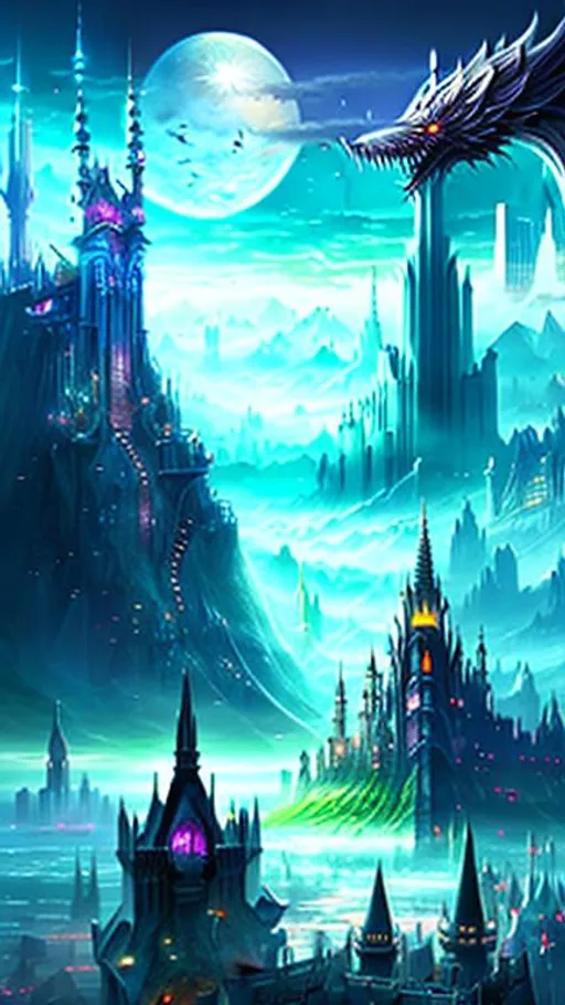 Prompt: fantastic fantasy city