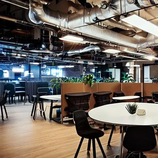Prompt: co working space with aliens
