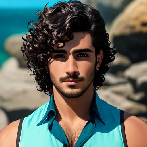 Prompt:  a handsome young merman with dark curl ,4k,  facial closeup



