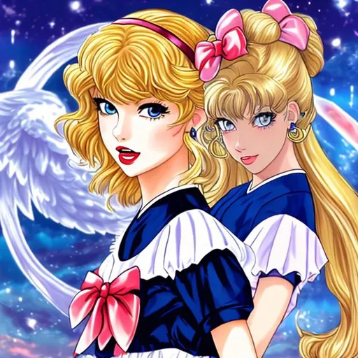 Prompt: Anime portrait of Taylor swift dressed as sailor moon