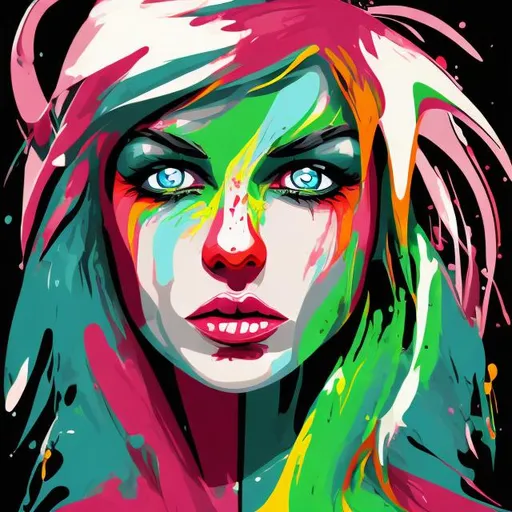 Prompt: Vector Color splash
painting messy

Elf face candy cane 
bright colors 





