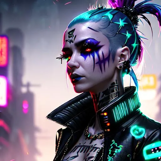 cyberpunk cool stylish neon high-tech low-life afric... | OpenArt