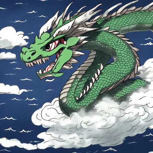 Prompt: Dragon in a typhoon