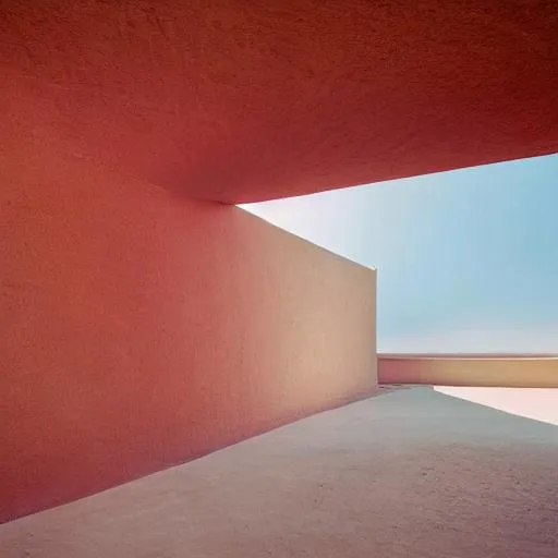 Prompt: Luis Barragán house in the desert
from the inside
