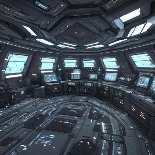 Prompt: Interstellar ship tactical room