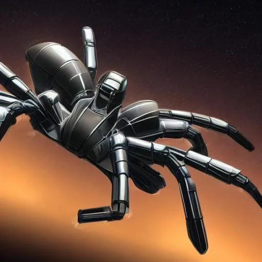 Prompt: Design a spaceship that looks like a daddy long-leg spider, photorealistic, cinematic lighting