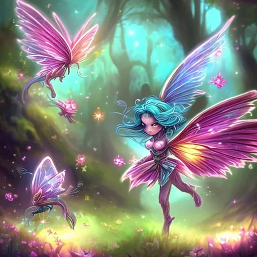 Prompt: Create an image of a fantasy Flutterby Sprites
