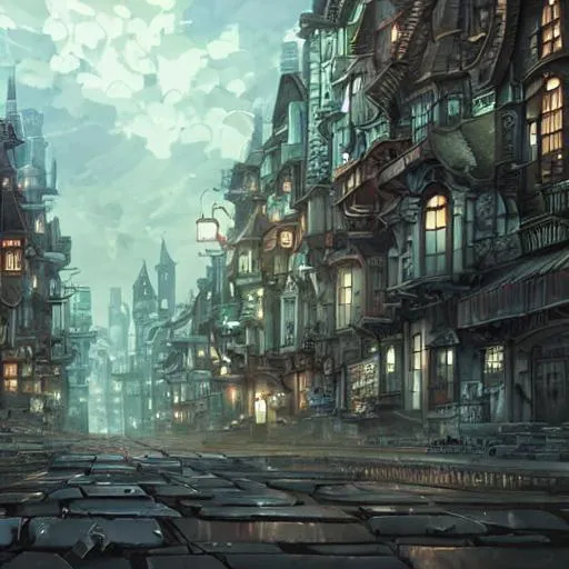 Prompt: cityscape,dark fantasy, detailed and intricate environment,realistic,UHD 4k,,historical building,occult,studio ghibli smooth concept art