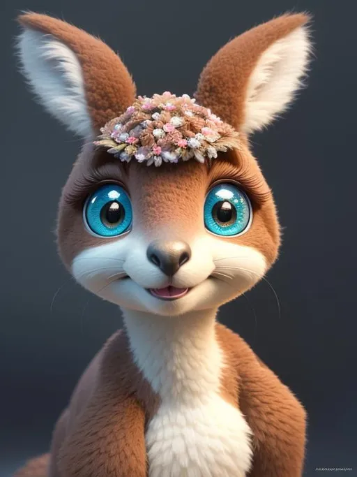 Prompt: Disney Pixar, exquisite new character, cute Kangaroo, highly detailed, fluffy, intricate details, beautiful big eyes, maximum cuteness, lovely, adorable, beautiful, flawless, masterpiece, soft dramatic moody lighting, radiant love aura, ultra high quality octane render, hypermaximalist, trending on artstation, Anna Dittmann, Tom Blackwell
