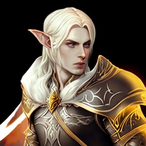 male adult Elven Noble warrior with dark soul | OpenArt