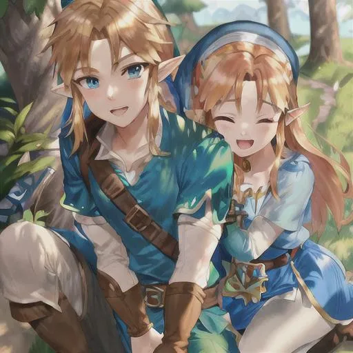 Prompt: Link dating zelda