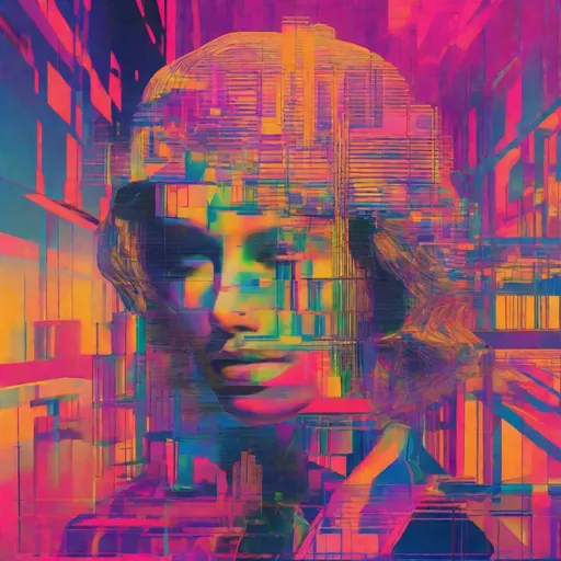 Prompt: vaporwave, glitch in the matrix, liminal, dream, neon, impossible, entropy, consciousness