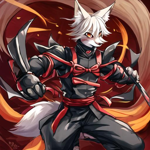 furry art of a boy anthropomorphic fox with ninja cl... | OpenArt