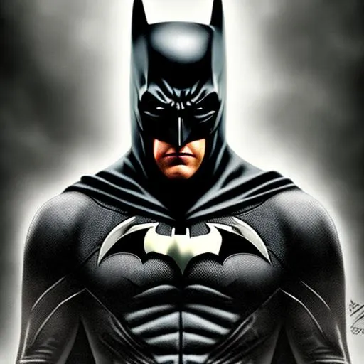 Prompt:  dark nigh batman  half body