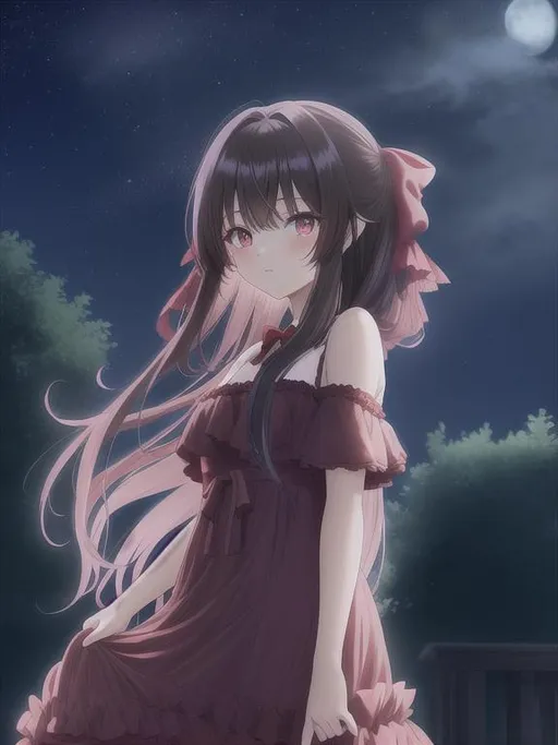 Anime Girl in Ruffle Dress