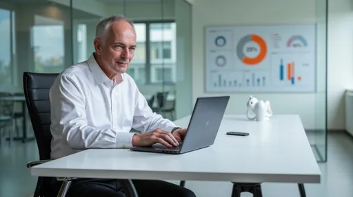 Torsten Schrimper arbeitet fokussiert an der Umsatzplanung am Laptop – professionelle Beratungsszene