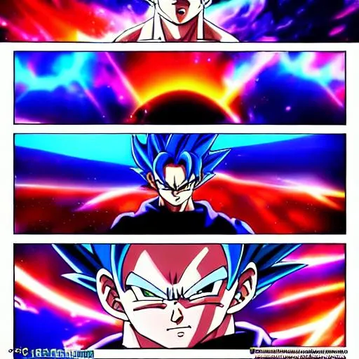 Prompt: Ultra Instinct Super Saiyan Blue KaioKen Times Twenty Goku Manga in Dragon Ball Super Anime, High Resolution, High Effort, Outstanding, Granolah Arc, Japanese Animation, Shading